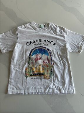 Casablanca Tennis Club White Graphic Short Sleeve Tee